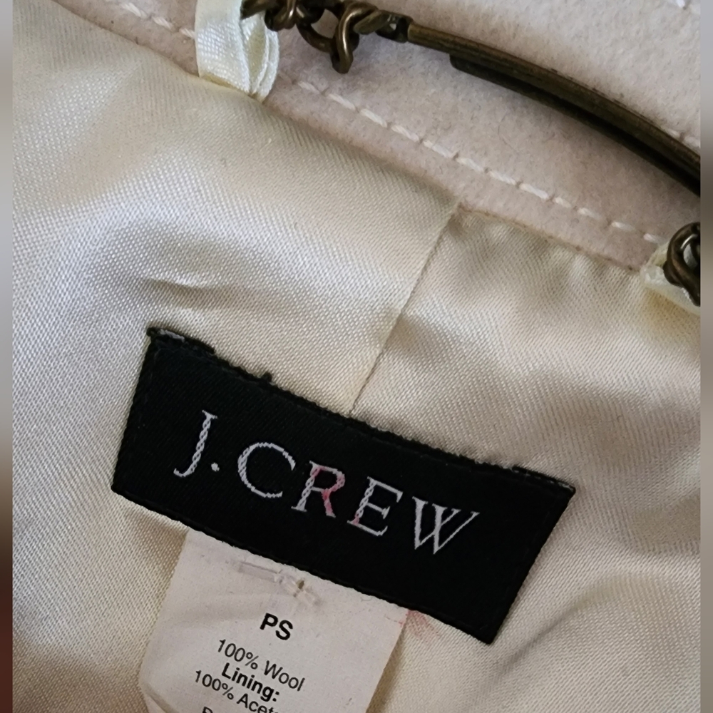 J. CREW Womens Double Breasted Peacoat wool PS in Cream - Picture 5 of 10